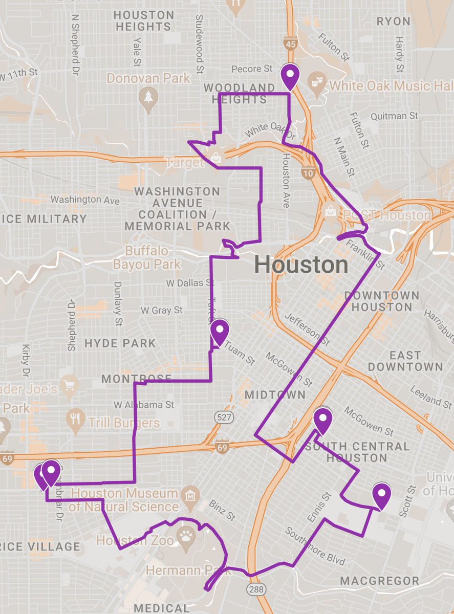 Ahead of #IndependentBookstoreDay, I wanted to share this map again-- a 20 mile loop where you can visit seven of the #HTXbookcrawl24 shops. Find this map and your safe streets to access the route at HoustonBikeGuide.com 🥲