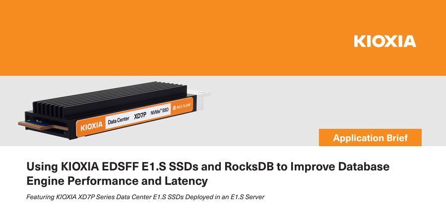 RocksDB is a database engine optimized for high read/write throughput performance and low latency storage. The KIOXIA XD7P Series E1.S SSDs improved RocksDB performance when compared with another vendor's E1.S SSDs. Check out the test results! bit.ly/42T7728