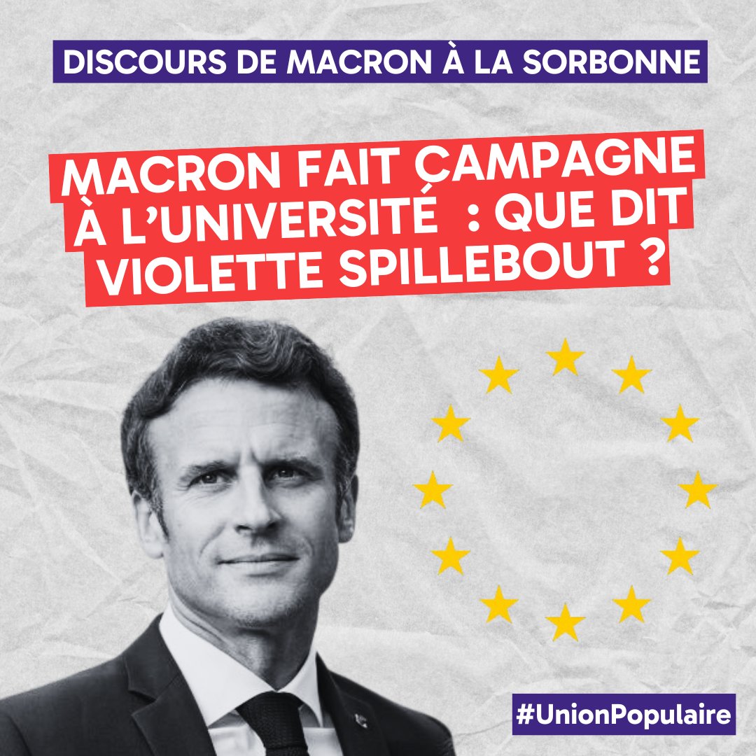 Après l'annulation de la conférence de @JLMelenchon et @RimaHas à Lille, Macron fait campagne à l'université. Que dit Viollette Spillebout ? Thread 🧵 #Sorbonne #ContreLaCensure