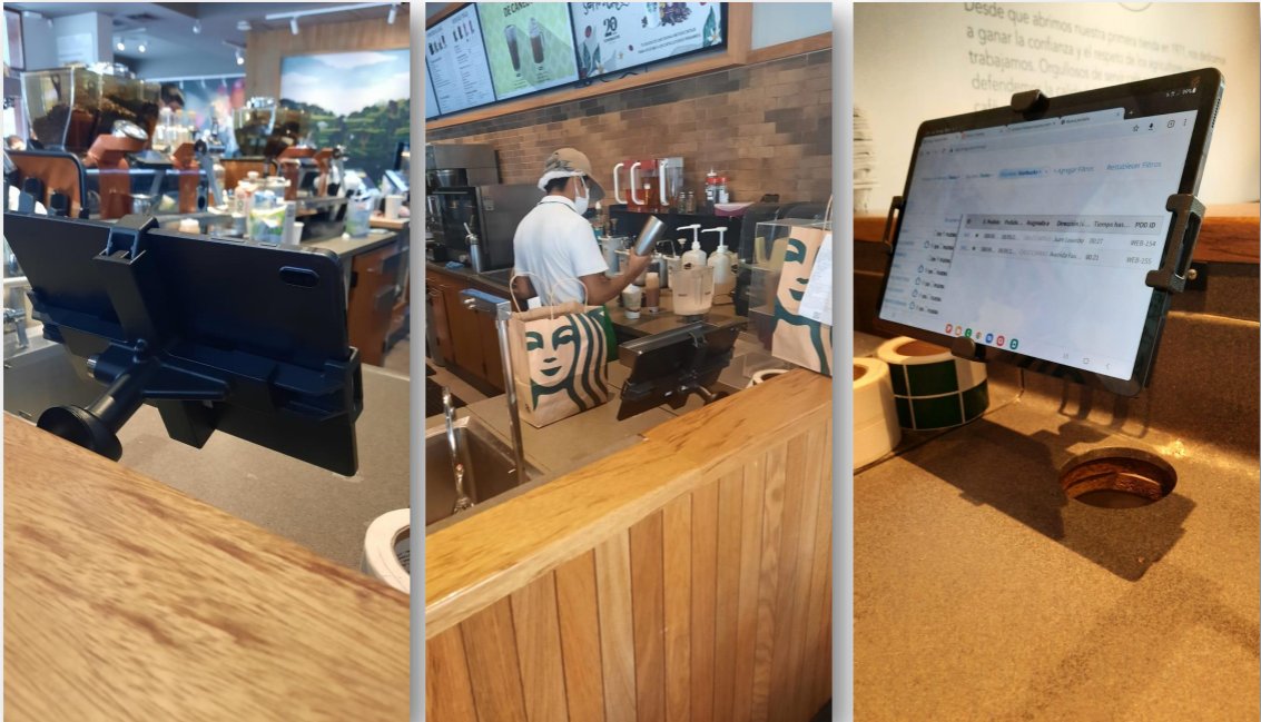 ScorpionSecure's tweet photo. A great use for our highly secure Tablet Scorpions at @Starbucks! Tablets are secure, with zero threat of theft, while staff utilize for order fulfillment, all day, every day!☕ ️#scorpionsecure https://t.co/uUNzCmQaQ0