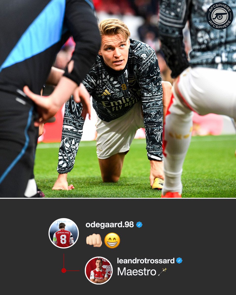 Leadndro Trossard’s reply to Martin Ødegaard on instagram. 🪄🪄