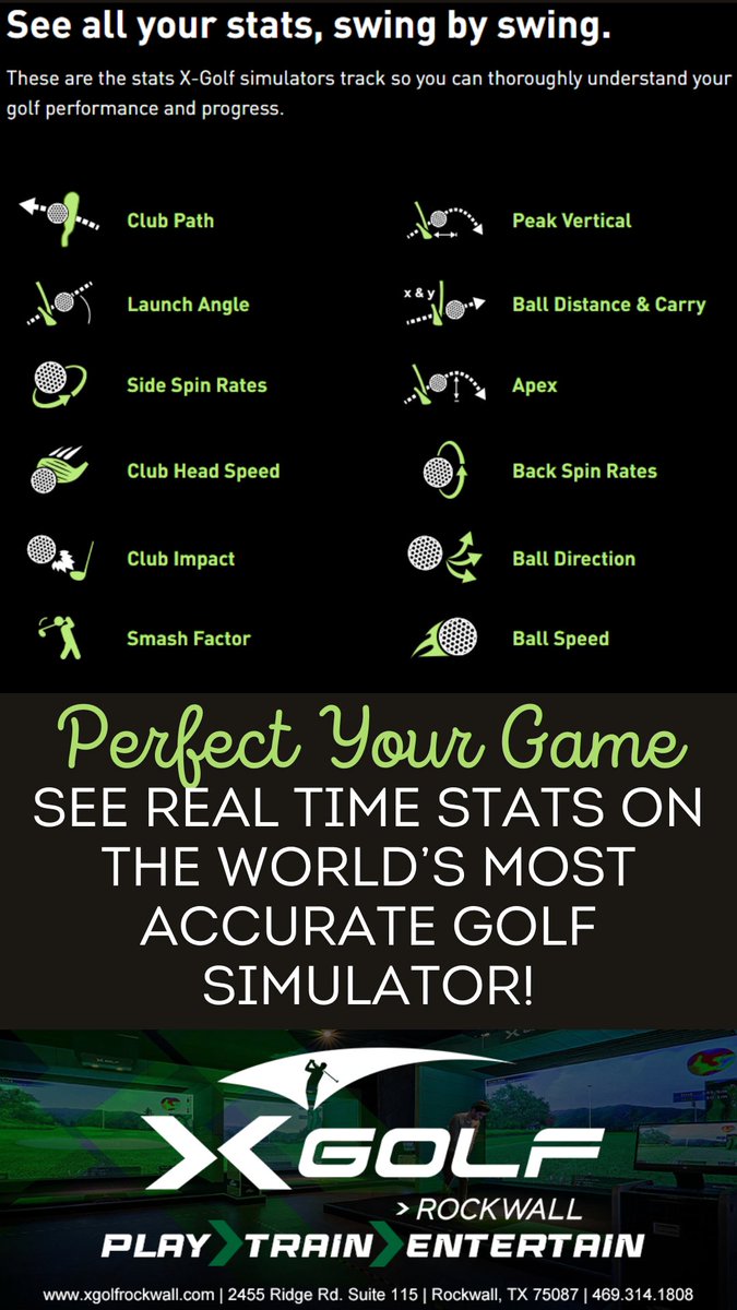 Unprecedented analysis on every #GolfSwing! Come in today and have a great time while perfecting your game!

#IndoorGolf #GolfSim #GolfSimulator #GolfStats #GolfTraining #RockwallTX