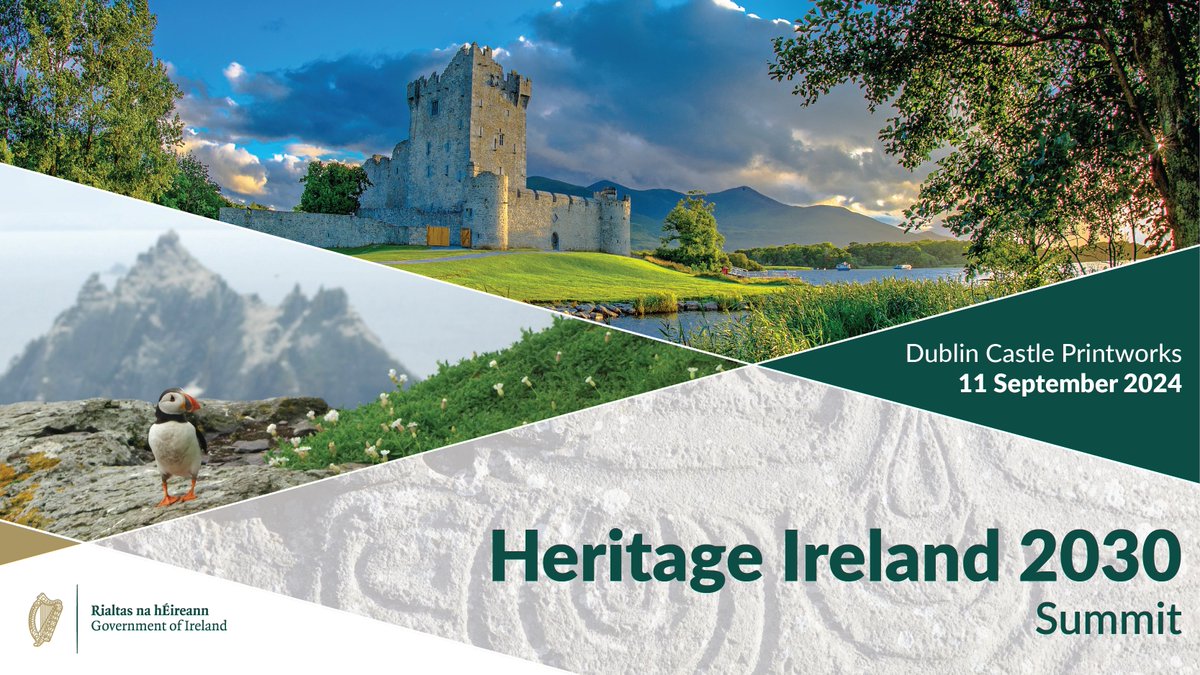 📅 Save the Date! This year's #HeritageIreland2030 Summit will take place on 11 September in the Printworks @dublincastleOPW Tickets will be made available via Eventbrite. @noonan_malcolm @DeptHousingIRL @NationalMons @NPWSIreland @HeritageHubIRE @NBHS_Ireland @opwireland