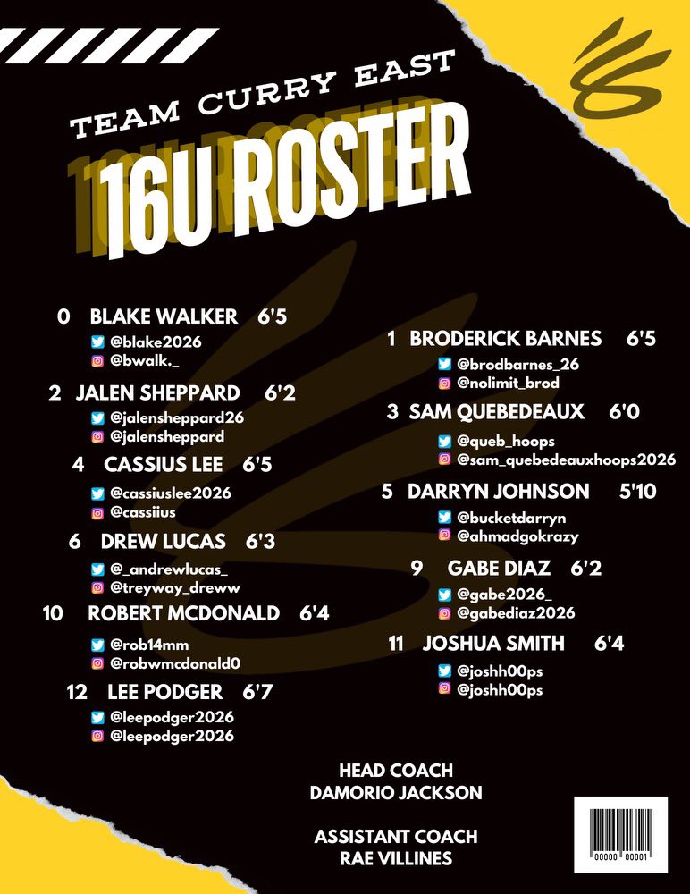 We are excited to announce our 16u roster for the 2024 grassroots season! #EastsideBoyz⚫️👨🏽‍🍳🟡 @HereGoJayAgain @PrepHoopsNC @BigShotsGlobal @Phenom_Hoops @WakeHoops @hoopseen @HoopSeenJuJu @colbylewis20 @DVJack23 @WakesFinest @rod_bridgers