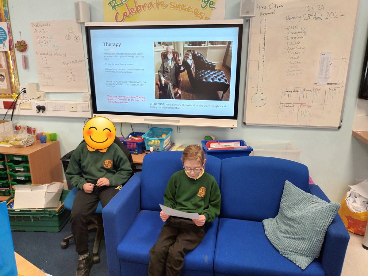 "And how did that make you feel?" Sharing our thoughts and feelings in character during our WLP therapy sessions. <a href="/WheelersLanePri/">WheelersLane Primary</a>