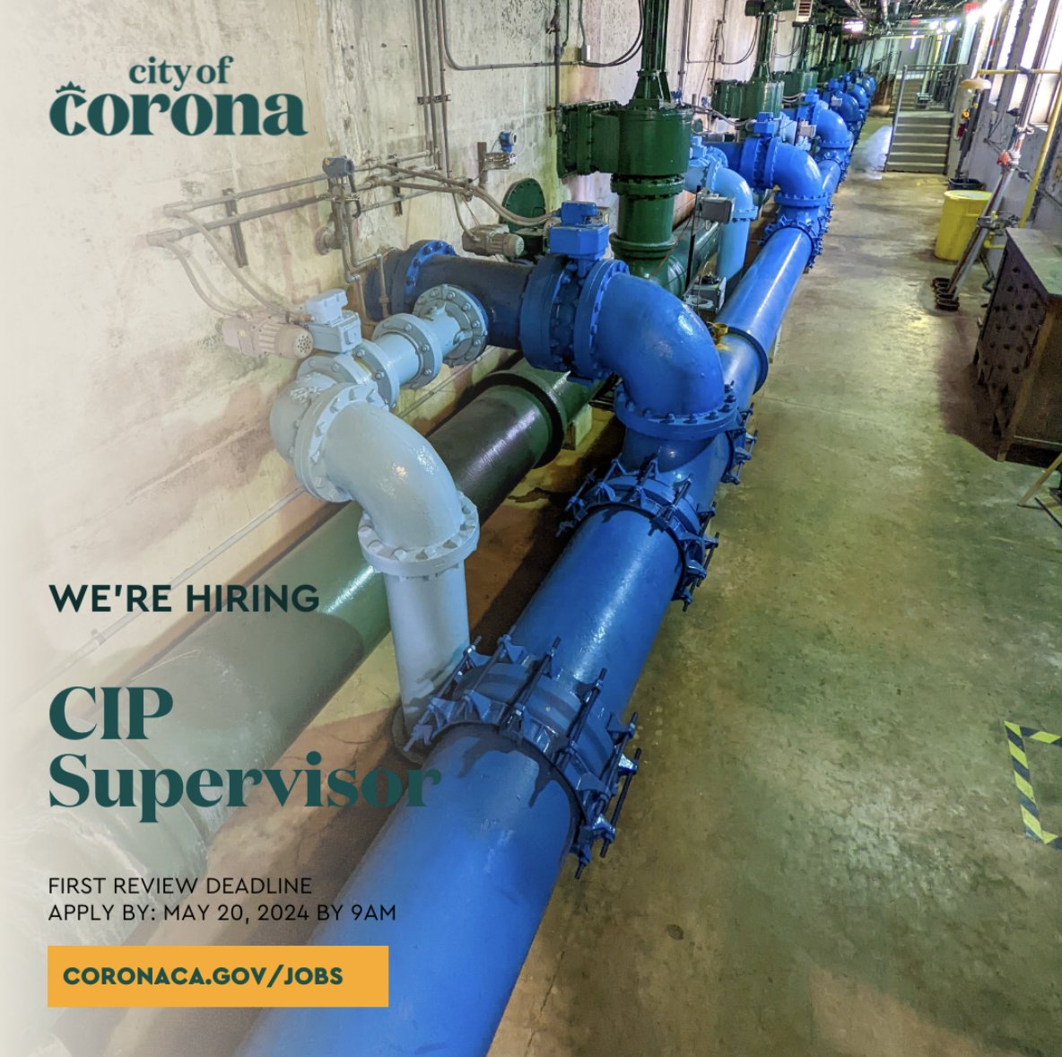 Our Public Works Department is hiring a Full-Time Benefited CIP Supervisor. Read details + apply online: bit.ly/3UhdiJt