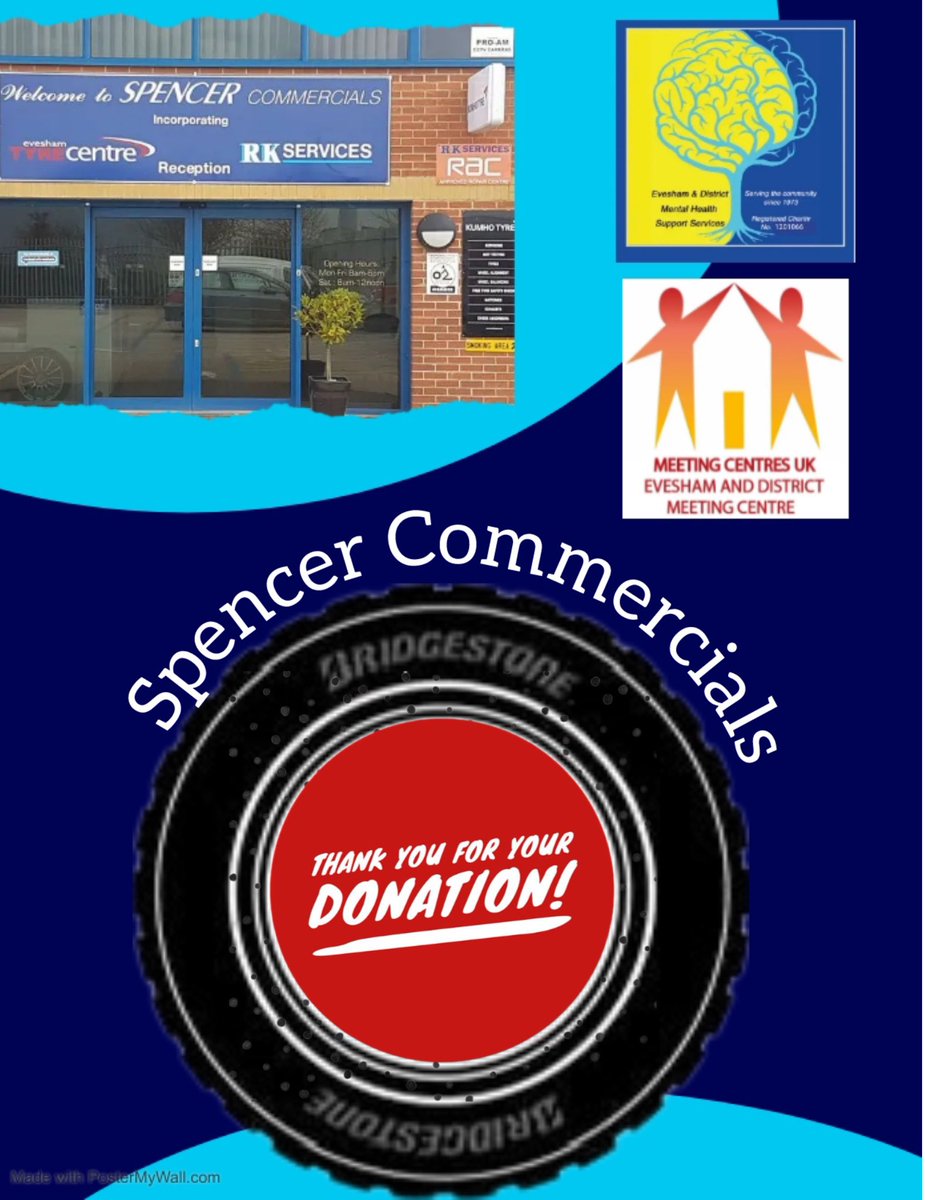 Thank you so much @Spencercommercials for your kind donation. 

We rely on donations, grants and fundraising to support the community 🙂

edmhss.org

#localcharitysupport #charity #evesham #mentalhealth