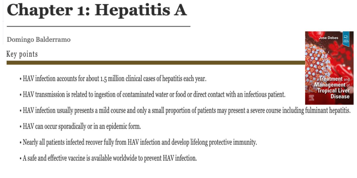 The often forgotten Hepatitis A! Key points from @dcbalderramo from Argentina in Management of Tropical Liver Disease tinyurl.com/yrg9qune @NancyDEditor @diaz_ferrer1 @Hep_Alliance @GlobalHep