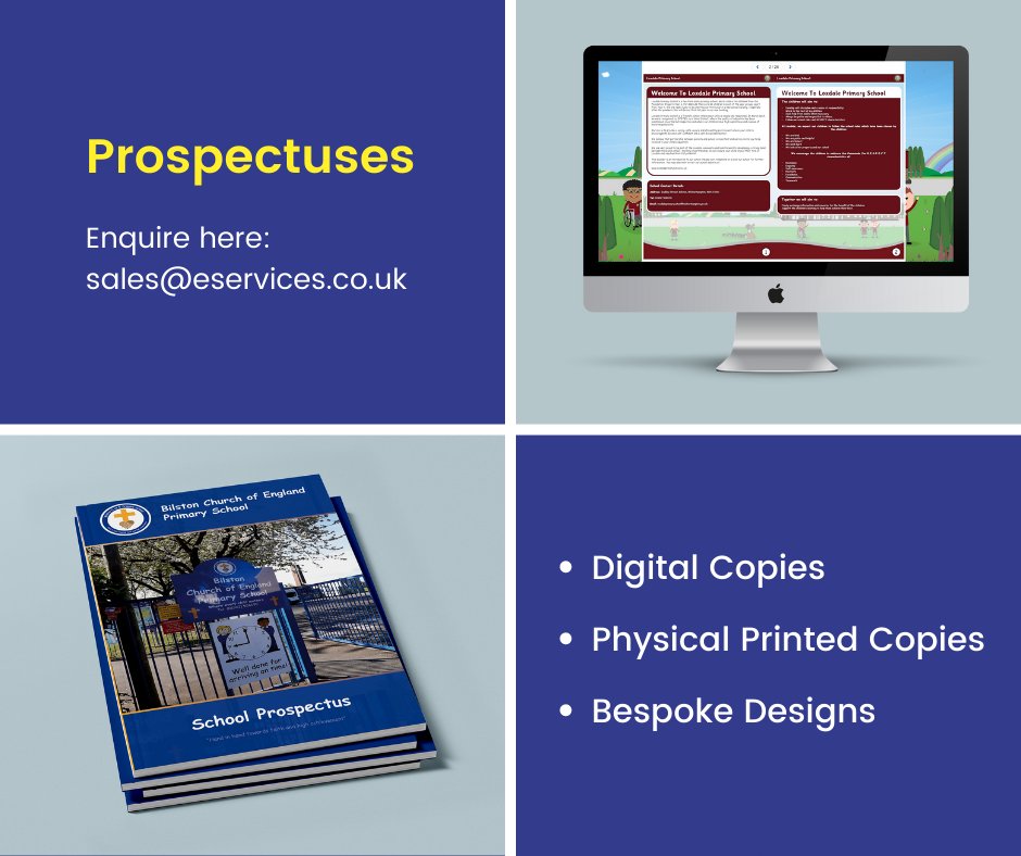 Your school #Prospectus is a key way to advertise everything your school offers and share important information, especially during #OpenDays

We design bespoke prospectuses in both physical and digital formats - we also offer edits and reprints whenever necessary! 📝