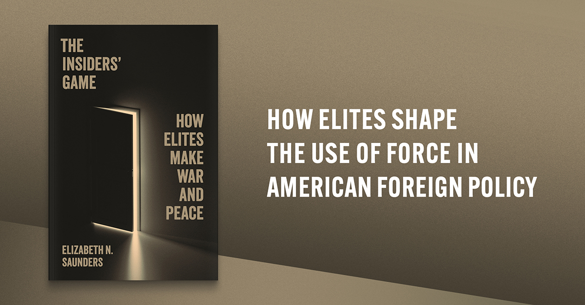 How are leaders able to wage war in the face of popular opposition, or end conflicts when the public still supports them? @ProfSaunders answers this & more in her new book, 'The Insiders’ Game: How Elites Make War and Peace'. Get your copy today: press.princeton.edu/books/hardcove…