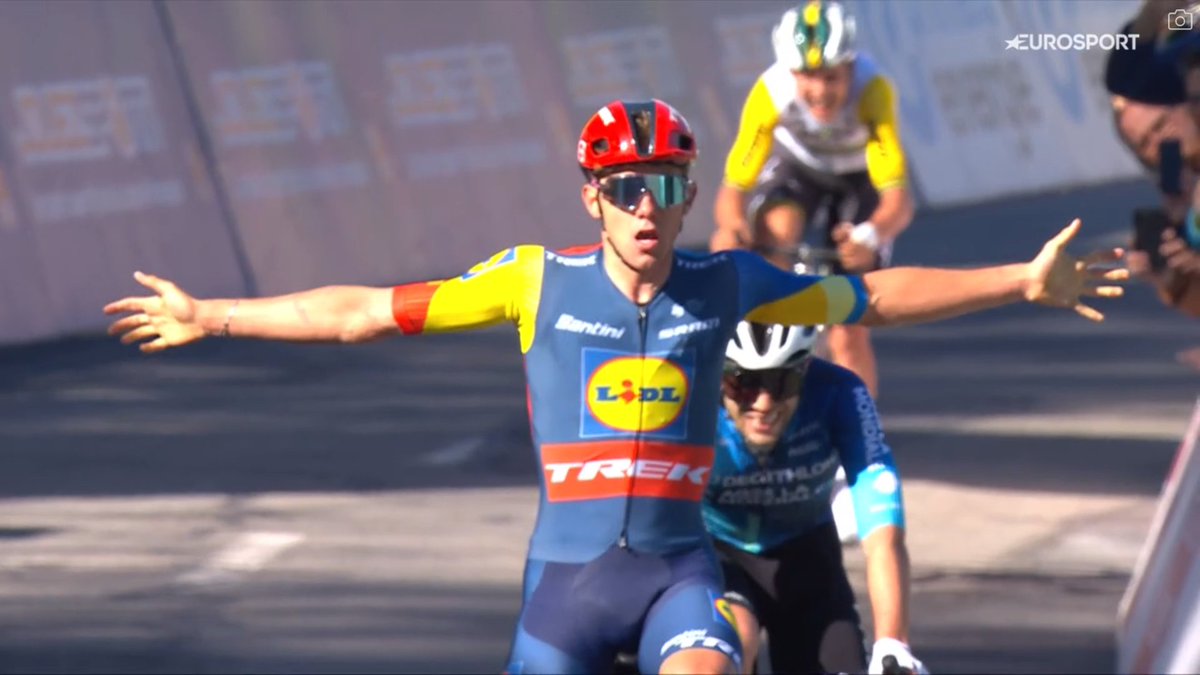 First WT victory for Thibau Nys and he's also the new race leader of @TourDeRomandie , Lidl-Trek won indeed but not with Tao. 👏 Had no idea that he's this strong also on the climbs, I found out today. #TDR2024