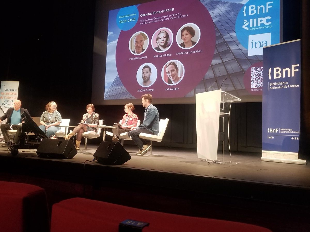 Day 1 of #iipcWAC24 is wrapping up! A keynote panel, expertly led by @figoblog & featuring Pierre Bellanger, @P0lineFerrari, @saraaubry, & Jérôme Thièvre kicked off a full day on #digitalpreservation and #webarchiving at @laBnF.

@DLwebBnF |@ina_audiovisuel | @inadlweb