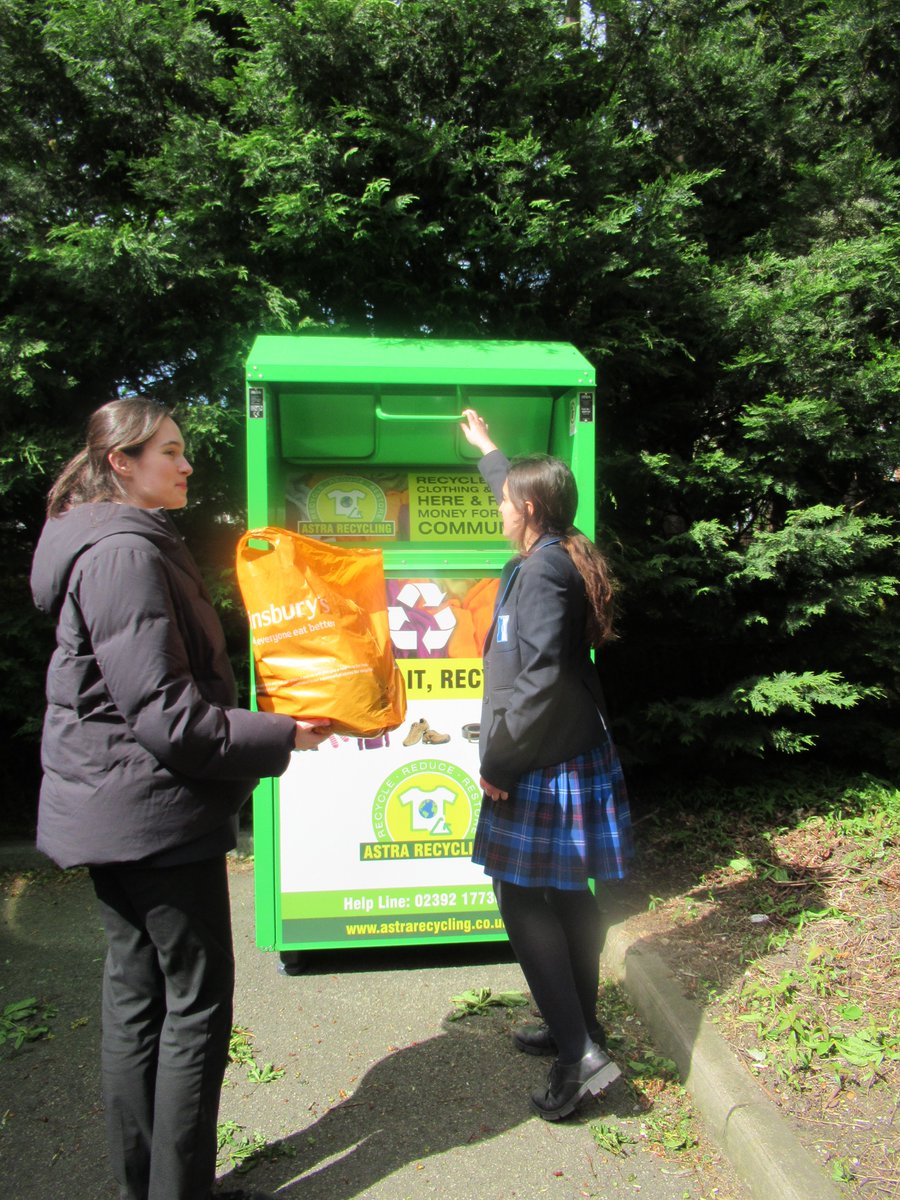 Our new onsite textile recycling bank was unveiled as part of Environment week this week and it's already being put to good use! Perfect for any unwanted clothes or old style uniform.