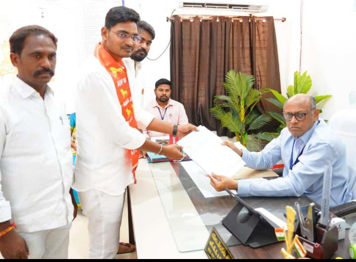 Com. Nidimamidi Veera Narayana Swamy filed nomination as AIFB Candidate in the Dharmavaram Assembly Constituency of Andhra Pradesh.