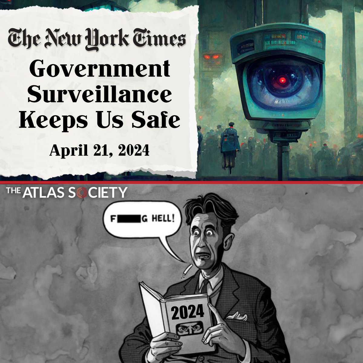 George Orwell is rolling in his grave #ShrinkGovernment #GeorgeOrwell  #AynRand