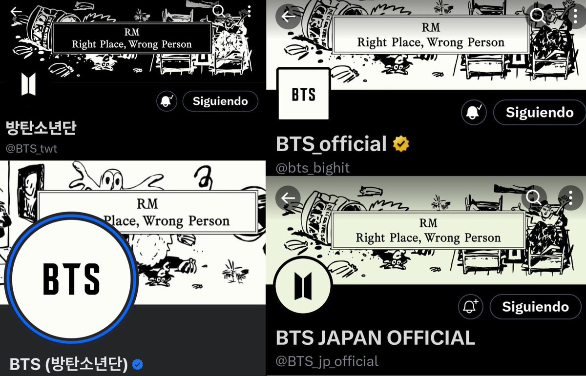 jnfication's tweet photo. — Las cuentas oficiales de #BTS han actualizado su perfil y logotipo, nueva era de #NAMJOON. 

RT + 💬🎀

RIGHT PLACE WRONG PERSON IS COMING 
RM IS COMING
#RightPlaceWrongPerson https://t.co/A5gA3fNPOF