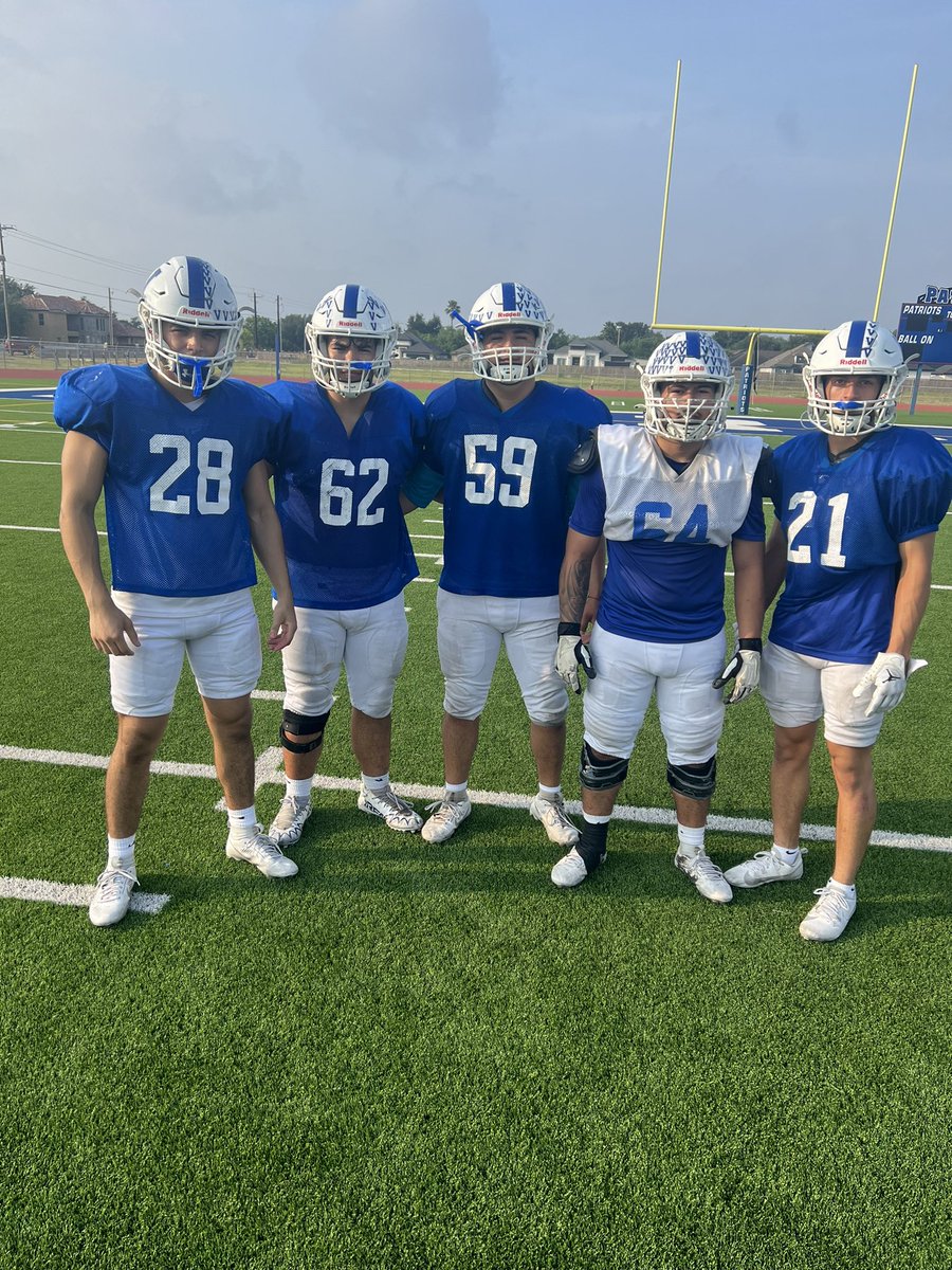 Spring Practice #5 is in the books!!!! Looking forward to a great film session this afternoon and then back at it again tomorrow morning!!! Pictured from this morning are Nestor Gonzalez, Diego Cordero, Alexis Rangel, Jared Chapa, and Quentin Valverde!! #beblue