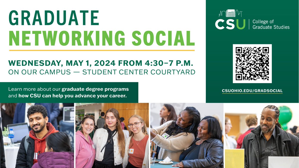 Make plans to attend the Graduate Networking Social on May 1st!

#CLEstate #WeAreCLEstate @CSULevinCollege