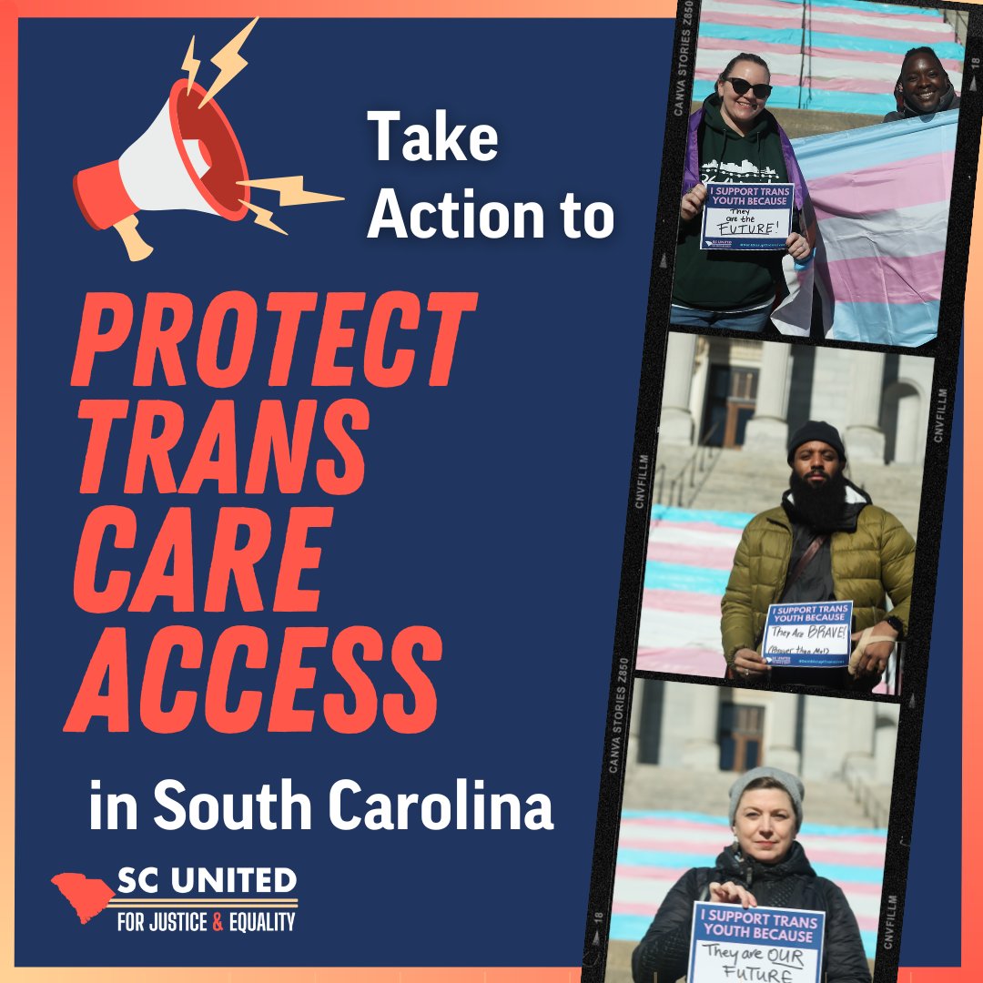 HAPPENING TODAY: The SC Senate will be starting debate on H. 4624, the Anti-Trans Healthcare Bill soon. Rush a call to your Senator to demand they vote NO on this harmful bill and protect trans healthcare access in SC📞p2a.co/peny1hc

#scleg #protecttransyouthsc