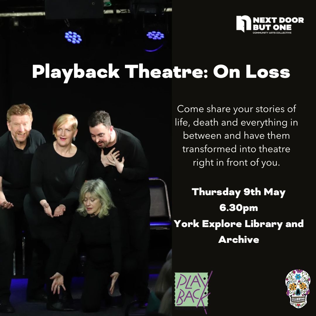 🎭We're so excited to be hosting #PlaybackTheatre with #OnLoss on 9 May, with a stage of actors ready to transform your stories into theatre right before your eyes! You won't want to miss this singular experience✨bit.ly/3UnenzQ #DyingMatters @ndb1arts @YorkLibrariesUK