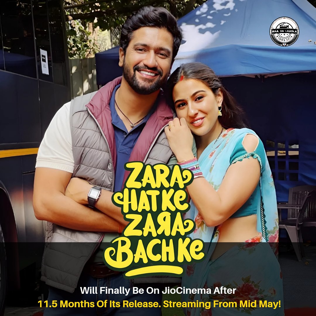 #ZaraHatkeZaraBachke will finally be on #JioCinema after 11.5 Months of its Release. Streaming from Mid May. The exact date will be announced soon! 🔥🔥🔥 

#VickyKaushal #SaraAliKhan #ZHZB