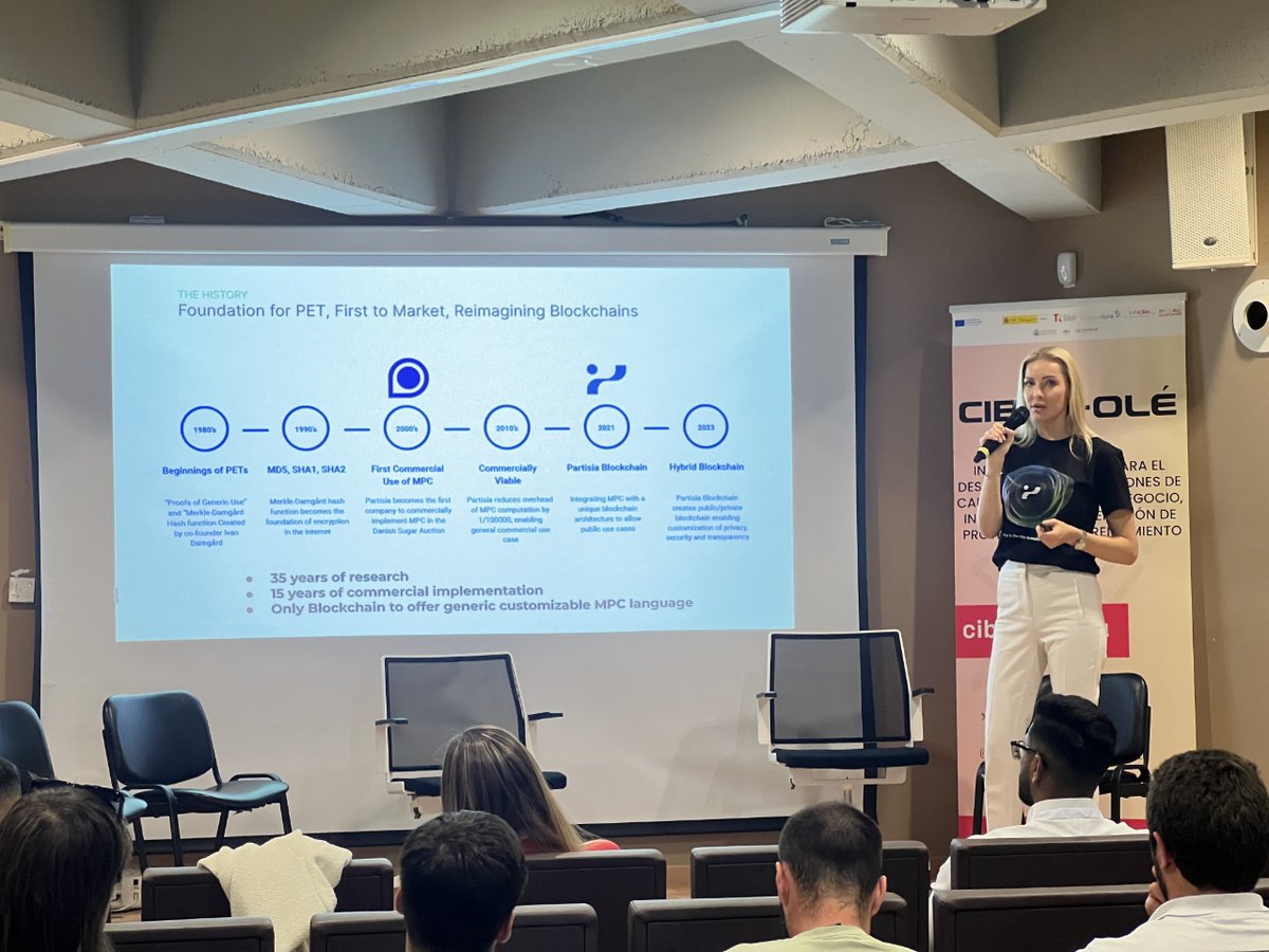 @ShirlyValge Chief of Growth at @partisiampc, captivated the audience with her presentation on 'Why Privacy is Essential for Building Trust in Blockchain.' A truly enlightening session! @Ibiza_Travel  #IbizaTechForum #Blockchain #privacy #privacidad