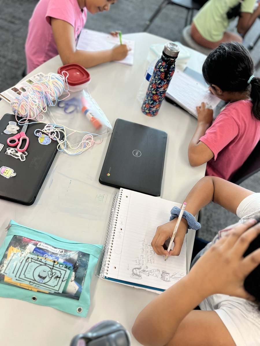 Miss_Howe7's tweet photo. 4th graders at Minett are LOVING our new graphic novels unit. They’re working hard at doodling and dreaming about their characters for their own graphic novels! https://t.co/h8YmM1fzPM