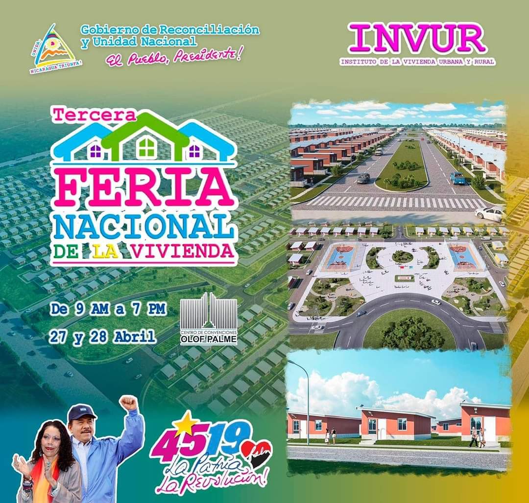 JaimeNindiri's tweet photo. 🚨Si quieres conocer sobre las ofertas de como adquirir una casa para ti y tu familia, Tenés que visitar la Feria Nacional de la Vivienda en el Centro de Convenciones Olof Palme, este,  27 y 28 de abril. #Nicaragua 
#SomosVictoriasVerdaderas 
#SomosPLOMO19 https://t.co/kz3I5CSWWX