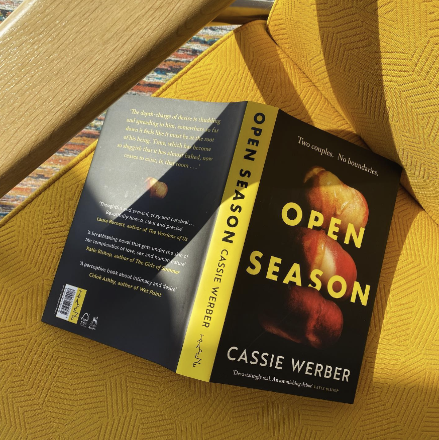 A very happy publication day to @cassiewerber! Two couples' lives sexually and romantically intersect in this stunning debut novel #OpenSeason geni.us/OpenSeasonHB