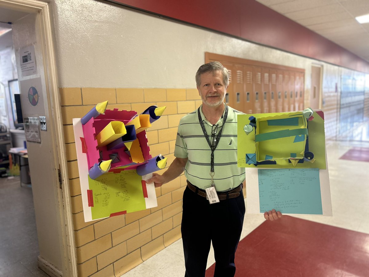 Lara00Susy's tweet image. Geometry students CREATING castles out of 3D figures and solving for their dimensions.
#ohsmath
#higherlevelthinking