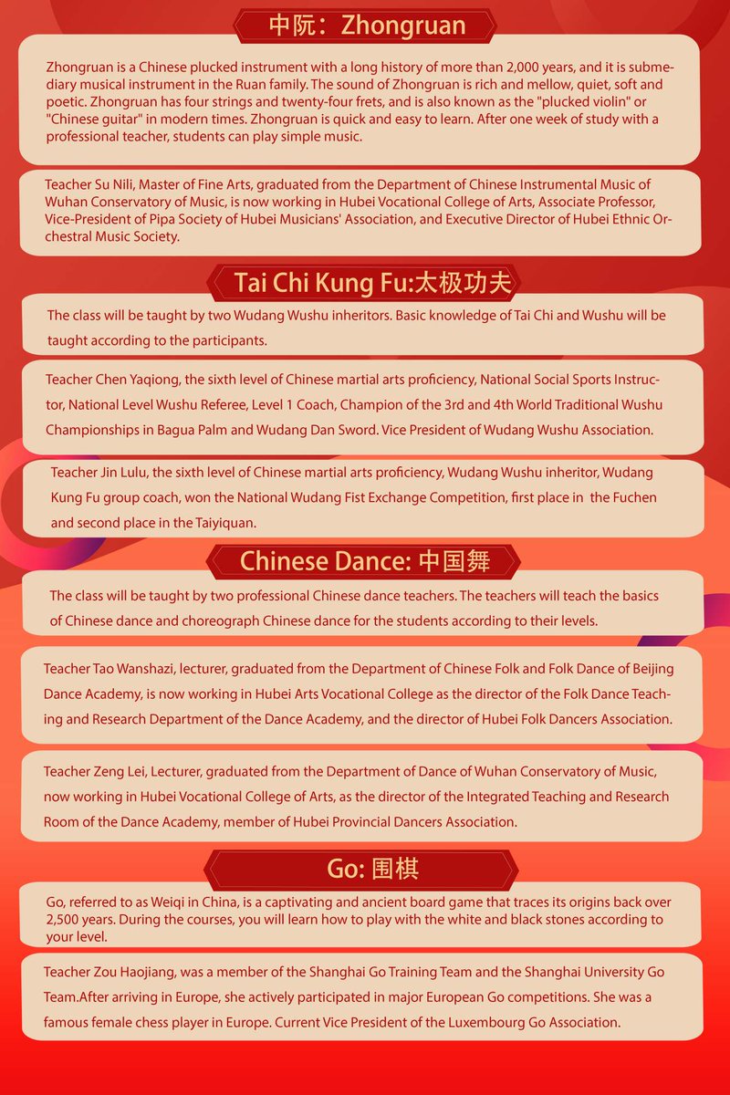 ccclux's tweet image. The Chinese Culture Camp is about to kick off! 
From May 25th to 31st, we will offer four types of Chinese cultural courses. Daily courses will be available for you to participate in. Looking forward to your participation.
For more info: ccclux.lu/courses/385-ch…