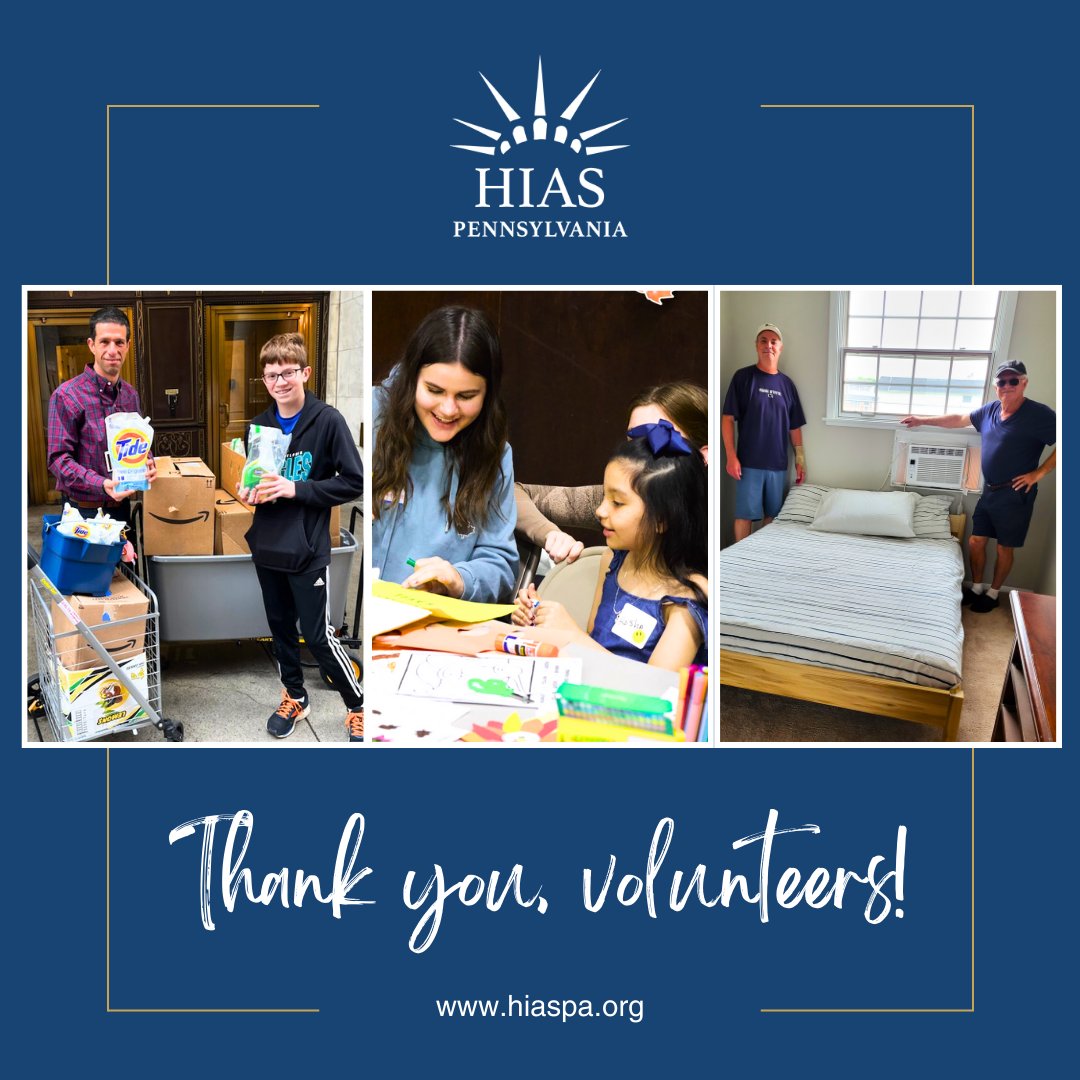 Happy #NationalVolunteerWeek! Thank you to all of our incredible volunteers for dedicating your time &amp; talents to helping our newest neighbors. Our work would not be possible without you.

If you are interested in volunteering for HIAS PA, please visit hiaspa.org/get-involved/v….