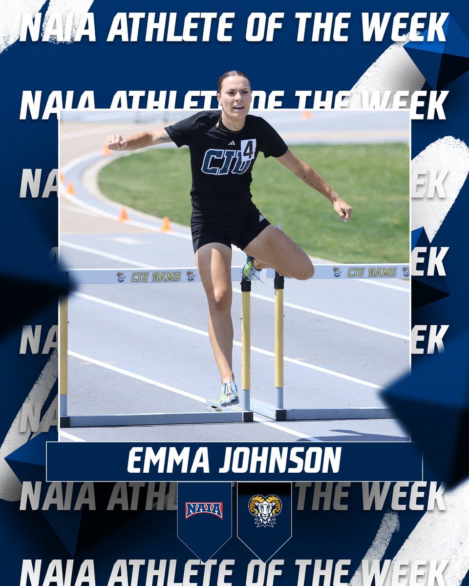 🔵🔴NAIA ATHLETE OF THE WEEK🔴🔵 Just when you thought Emma Johnson couldn’t win anything else she has been named the NAIA Women’s Track Athlete of the Week! Emma is the first CIU women’s track athlete to receive the honor in program history. #ChargeOn