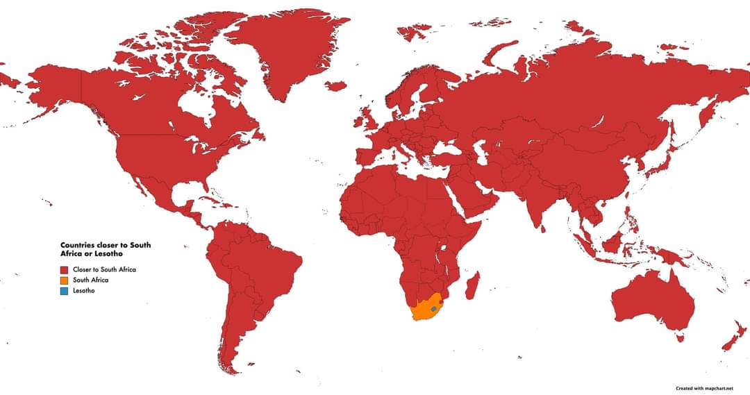 Is your country closer to South Africa or Lesotho?