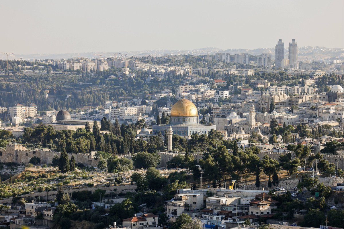 I need a visual break from all the ugliness. This is a beautiful shot of the city where I was born, that I love so much, and that one day will be the capital of two peoples, with equal rights for all. (Photo by Nati Shohat/Flash 90.)