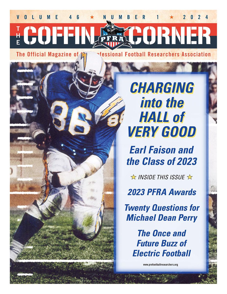 COFFIN CORNER VOLUME 46 NUMBER 1 is now available on the PFRA website for members to download. #coffincorner #pfra #nfl