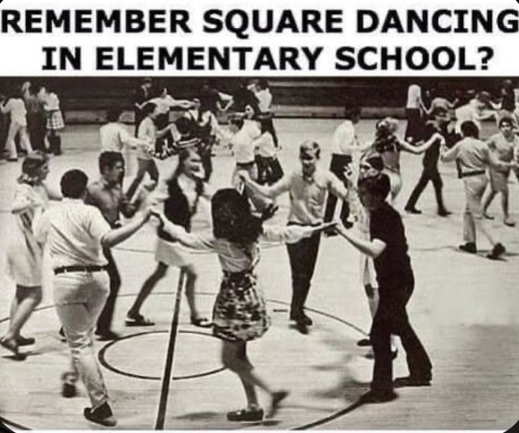 Remember square dancing in PE in school - I remember doing it in older elementary & middle school. Not something I can say I enjoyed. #Nostalgia