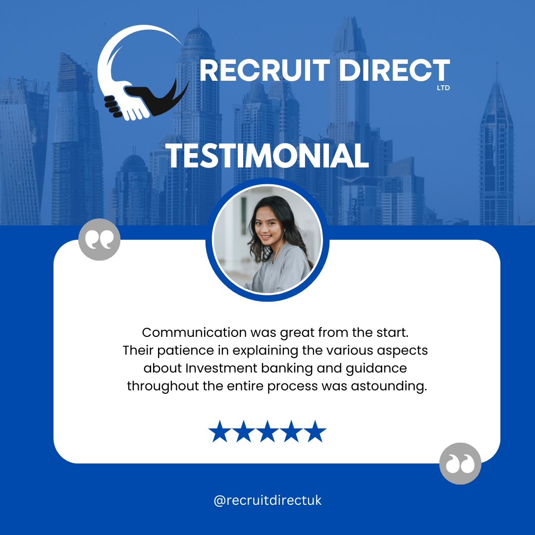 Another ⭐️⭐️⭐️⭐️⭐️ review from one of our amazing candidates. . . #testimonialtime #candidatetestimonial #recruitmentagency #finance #recruitment