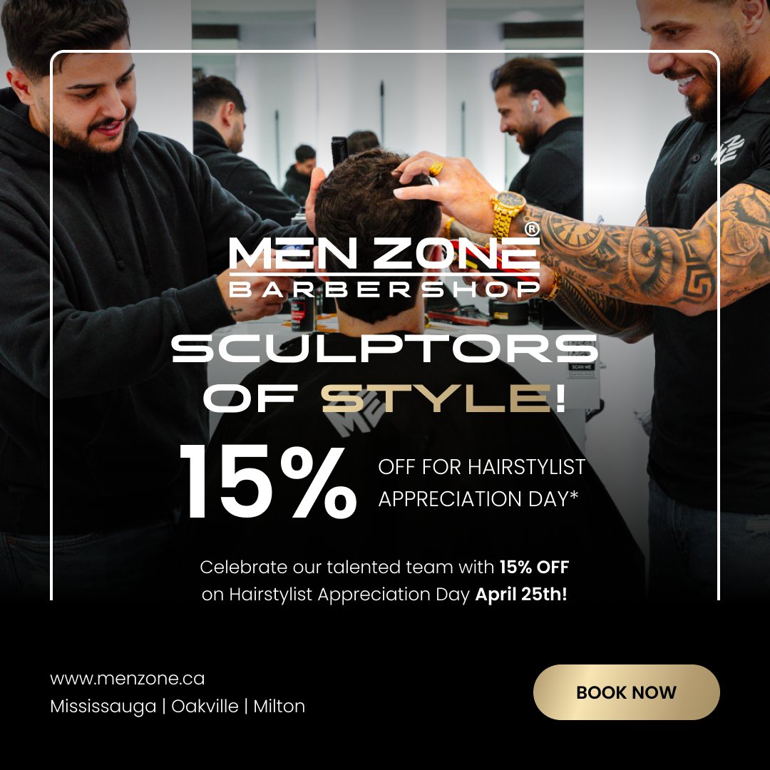 Join us in celebrating our amazing team on Hairstylist Appreciation Day! ✂️ Enjoy 15% OFF the whole day today 💇‍♂️💈Don’t miss out – book your appointment now (Link in Bio)

#HairstylistAppreciation #hairstylist #barber 
#menshaircut #barbershop #menshair #barberlife 
#haircut