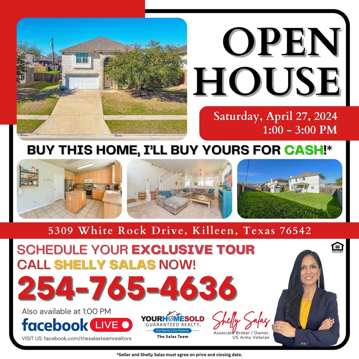 OPEN HOUSE
5309 White Rock Dr, Killeen, TX 76542
Saturday, April 27th, 2024
1-3PM CST