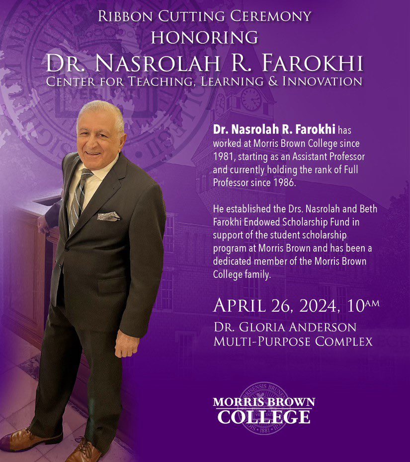 Council members @AmirForATL and @AndreaBooneNow to join Morris Brown College to honor Dr. Nasrolah Farokhi. citycouncil.atlantaga.gov/Home/Component…