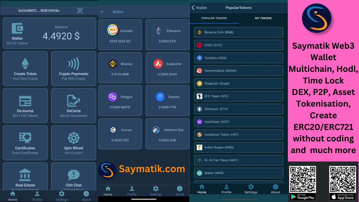Experience the future of finance with #SaymatikWeb3Wallet. Your key to unlocking the potential of decentralized ecosystems. 🔑🌐 #CryptoFuture #BlockchainInnovation #CryptoKnowledge #BlockchainSecurity