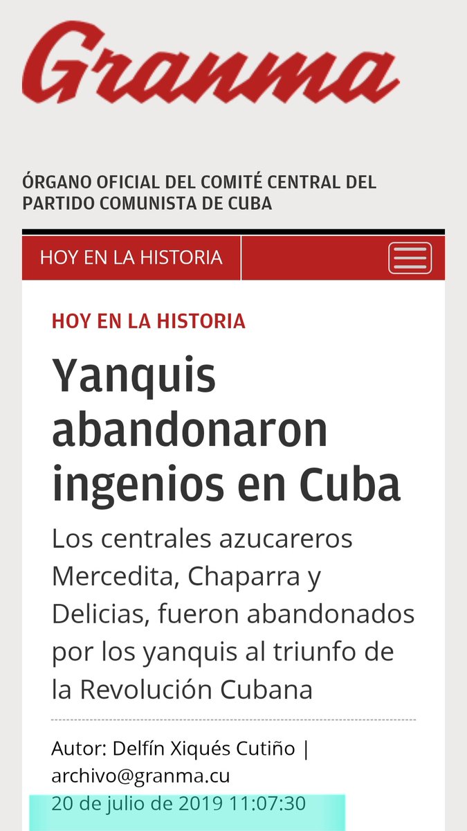 La misma mentalidad de los okupas: yo pasaba por aquí y me encontré este ingenio y este otro y aquel de más allá, que habían 'abandonado' los yankis y me hice dueño... 65 años después los ingenios son ruinas y quieren que los propios yankis les den crédito para repararlos #Cuba