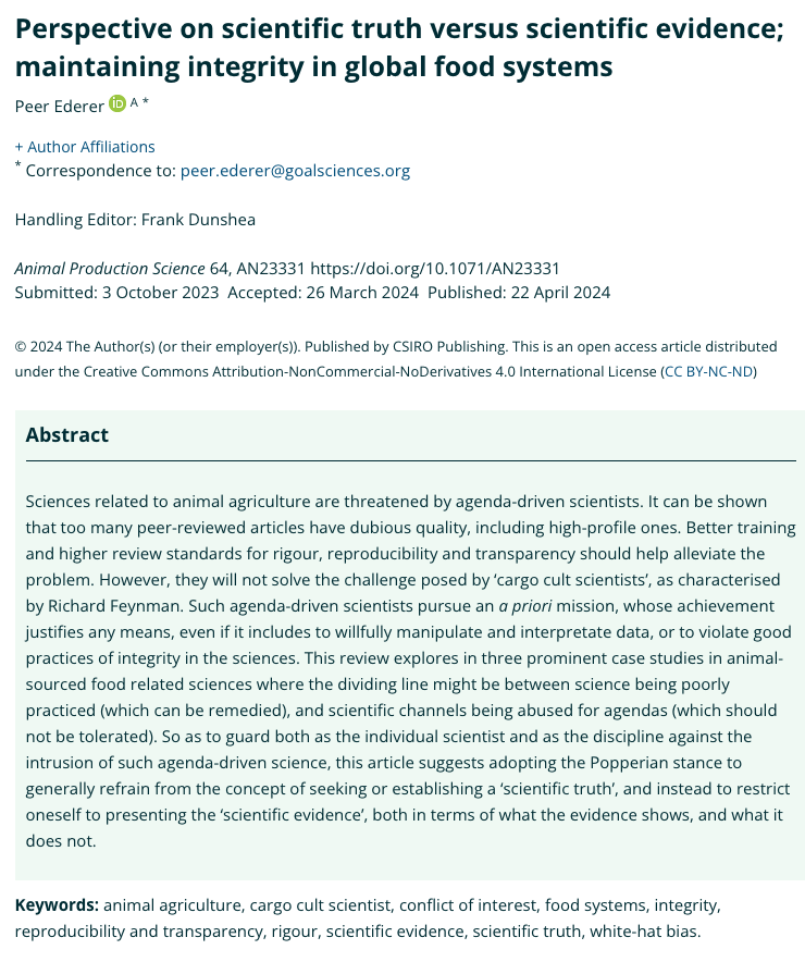 Nutrition science is broken. @ederer_peer explains how cargo cult science has infected the 'is meat healthy?' debate in this free paper. @SBakerMD @fleroy1974 @raphaels7 @bigfatsurprise @garytaubes @FructoseNo publish.csiro.au/an/Fulltext/AN…