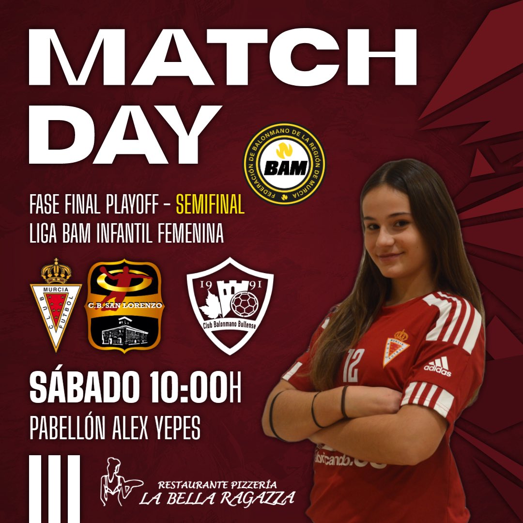 🔛PARTIDO DE LA JORNADA Fase Final PlayOff - SEMIFINAL - Liga BAM Infantil Femenina INFANTIL FEM VS CBM Bullense ⏰ Sábado 27 - 10:00h 📍Pabellón Álex Yepes (Cieza) 🔴DIRECTO en YouTube en el canal: EBM Cieza🔴 #YoDelSanlo❤️🤍🖤