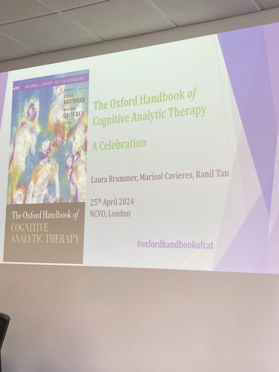 Dr Sarah Craven-Staines and Dr Jayne Finch presented their book chapter in London today, a huge achievement for the editors in the publishing the Oxford Handbook of Cognitive Analytic Therapy! #dclin #oxfordhandbookofcat #cat #teespsych