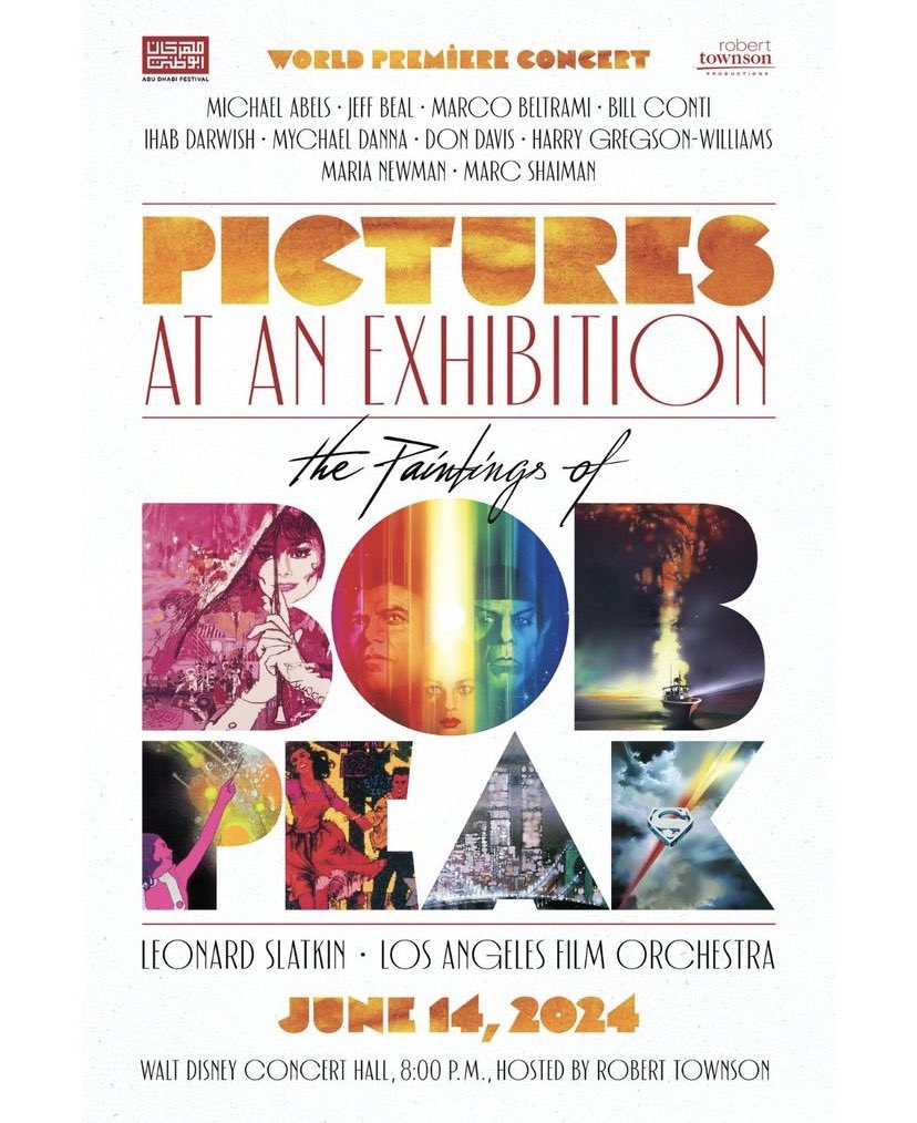 🌟 Join us for the world premiere of "Pictures at an Exhibition: The Paintings of Bob Peak" at Walt Disney Concert Hall on June 14, 2024, at 8:00 PM.

I’m thrilled to be one of the ten composers contributing to this project, inspired by the remarkable artwork of Bob Peak.