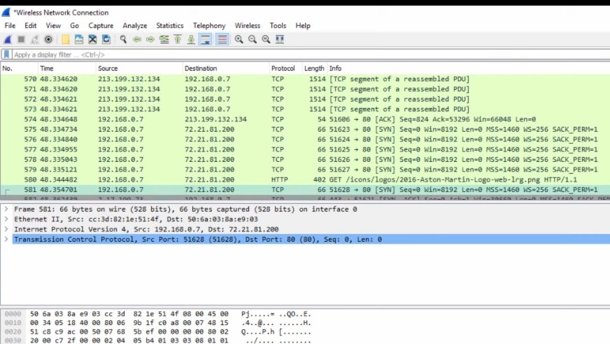 Wireshark var abla gel anlatim sana