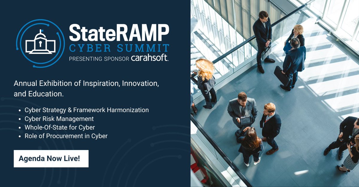 The agenda for the #StateRAMP Cyber Summit with presenting sponsor <a href="/Carahsoft/">Carahsoft</a> is LIVE! Join us on Sept. 12 for a day of inspiration, innovation and education. #StateRAMPCyberSummit2024

Check out the agenda here ➡️: okt.to/49YzgT
