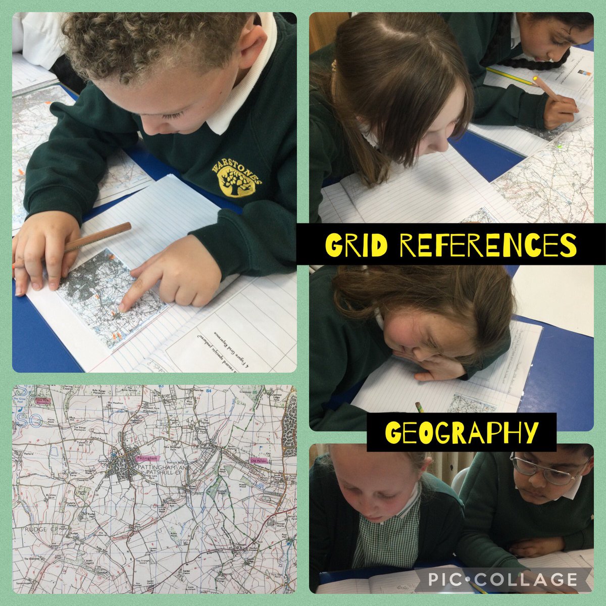 WarstonesYear3's tweet photo. Today the children were learning how to use four figure grid references on an ordnance survey map to locate places of interest or geographical features! 🕵️♂️🌍
#Year3 #Geography #OrdnanceSurveyMap #GridReferences @WarstonesP https://t.co/Cz6W2OCLjc